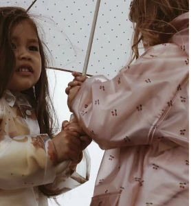 Printed transparent raincoat