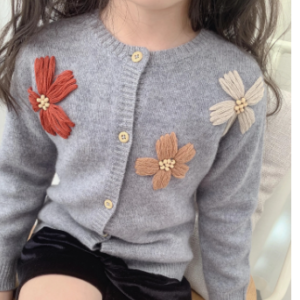 Embroidered flowers cardigan