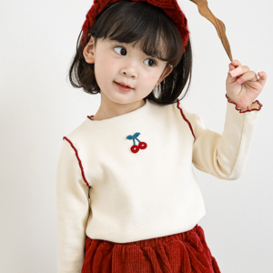 Embroidered cherry top