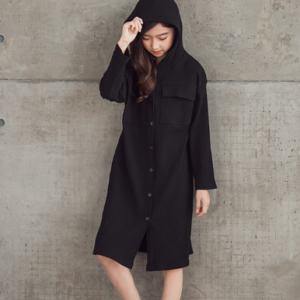 Ribbed cardigan dress