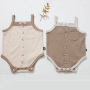 Contrast waffle romper