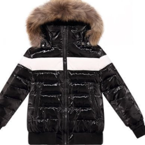 Stripe down puffer coat