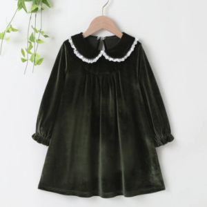 Velvet collared dress