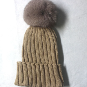 Knit pom pom hat