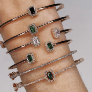 Colored stone bangle