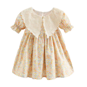 Large collar floral dress