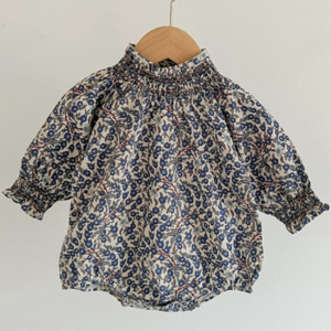 Smocked floral romper