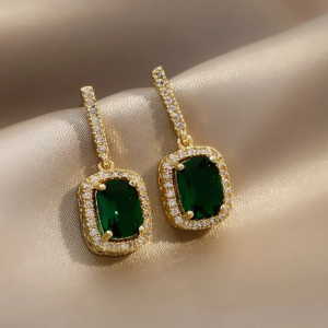 Emerald drop earrings