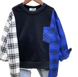Plaid combo sweatshirt