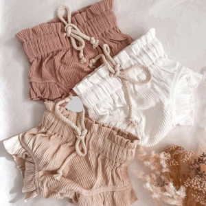 Ribbed ruffle bloomers
