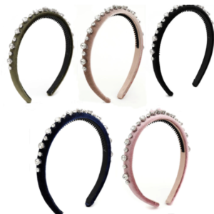 Velvet rhinestone headband