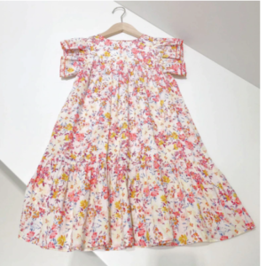 Flutter sleeve floral dress