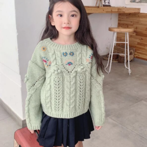 Embroidered chunky sweater/dress