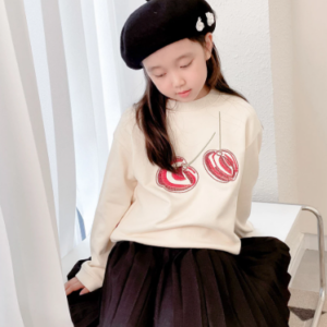 Embroidered cherries sweatshirt