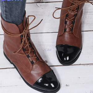 Patent toe booties