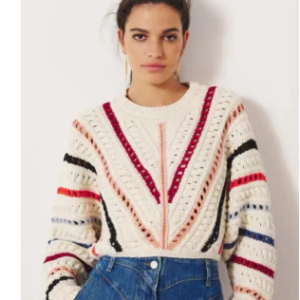 Colored stripe sweater