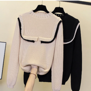 Bib style knit sweater