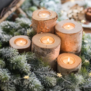 Wooden tealight holder