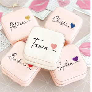 Personalized travel jewelry box