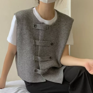 Crossover button vest