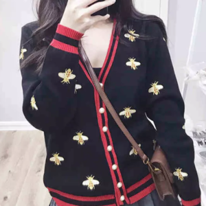 Embroidered bees cardigan