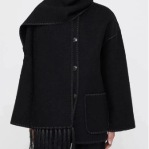 Trim scarf jacket