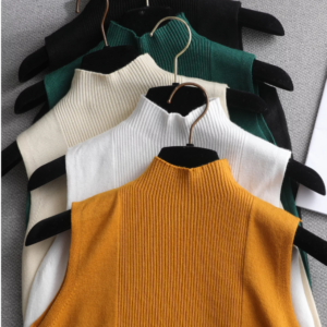 Sleeveless mock neck top