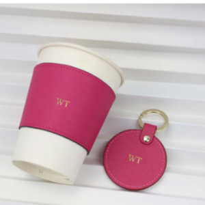 Custom leather cup holder