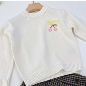 Cherry embroidered sweater