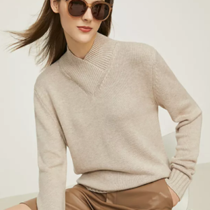 Crossover collar sweater