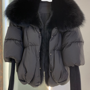 Fur collar coat
