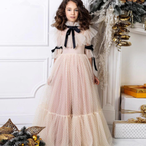 Polka dot tulle gown