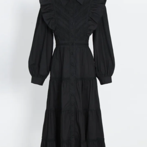 Ruffle sleeve shirtdress