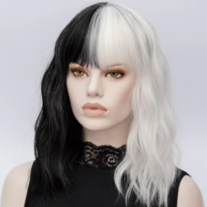 Black and white wig