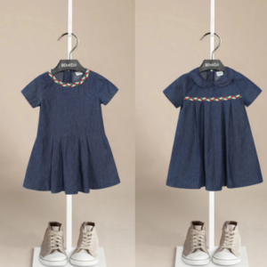 Denim piped dress