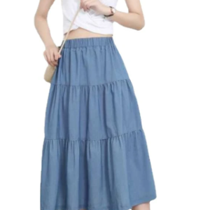 Denim tiered skirt