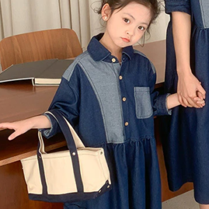 Denim contrast dress