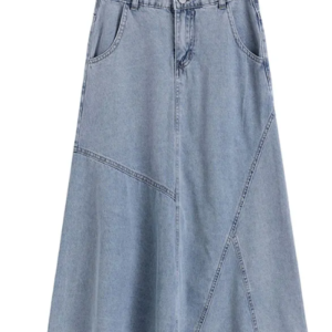 Washed denim skirt