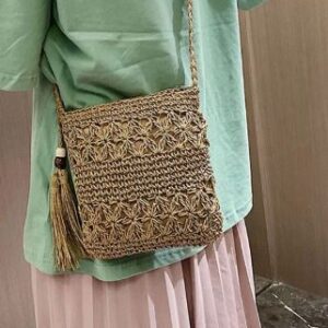 Straw messenger bag