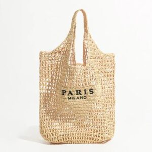 Raffia tote bag