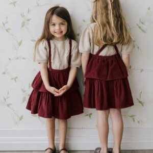 Corduroy suspender skirt