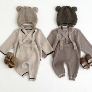 Knit overalls/cardigan