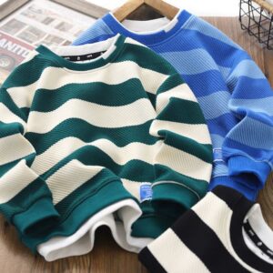 Textured stripe sweatshirt