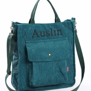 Personalized corduroy shoulder bag