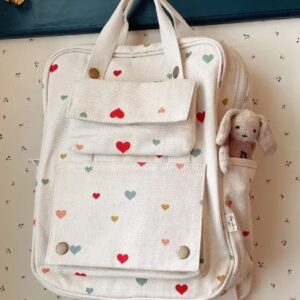 Printed canvas backpack