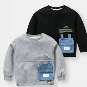 Denim pocket sweatshirt