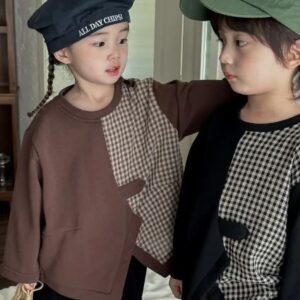 Plaid combo sweatshirt