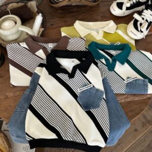 Denim and stripe polo