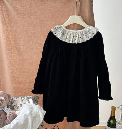 princess polly baby blue dress Lace collar velvet dress