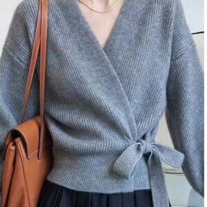 Knit wrap top